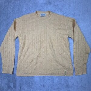 Ralph Lauren Polo Jeans Co Cable Knit Sweater Yellow Crew Neck Long Sleeve L G